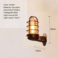 Applique murale led en verre rétro étanche pour extérieur et intérieur