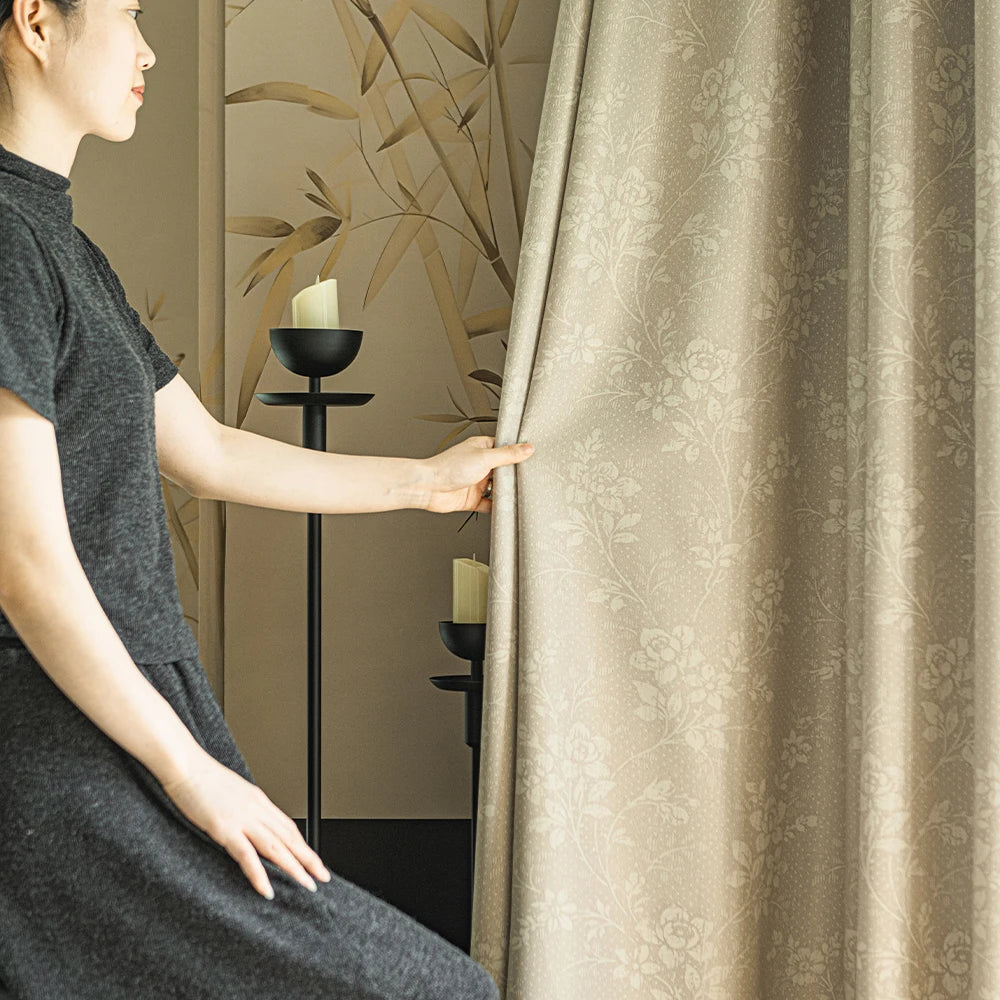 Rideau occultant floral moderne pour salon chambre
