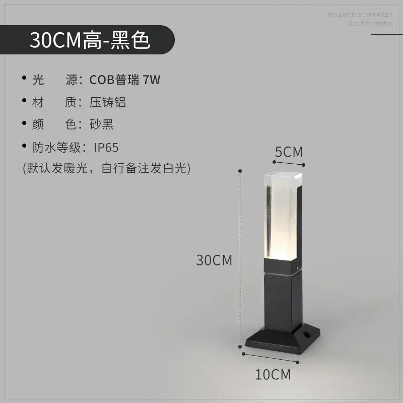 lampe de jardin led avec détecteur de mouvement étanche en aluminium - vue 13 sur 12