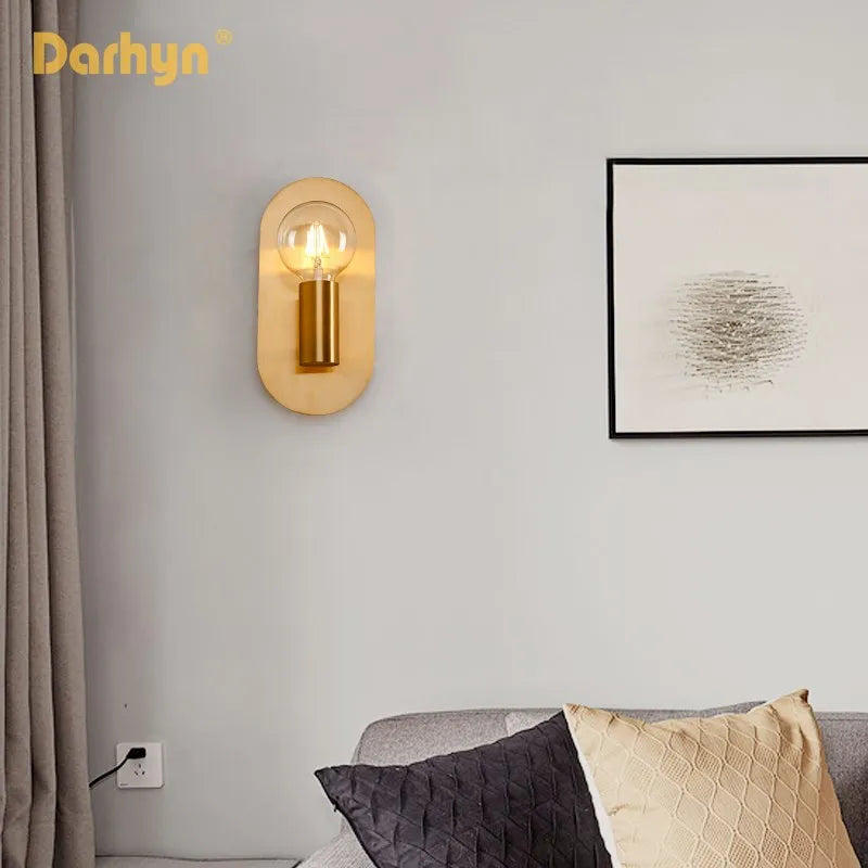applique murale led verre doré plaque ronde intérieur