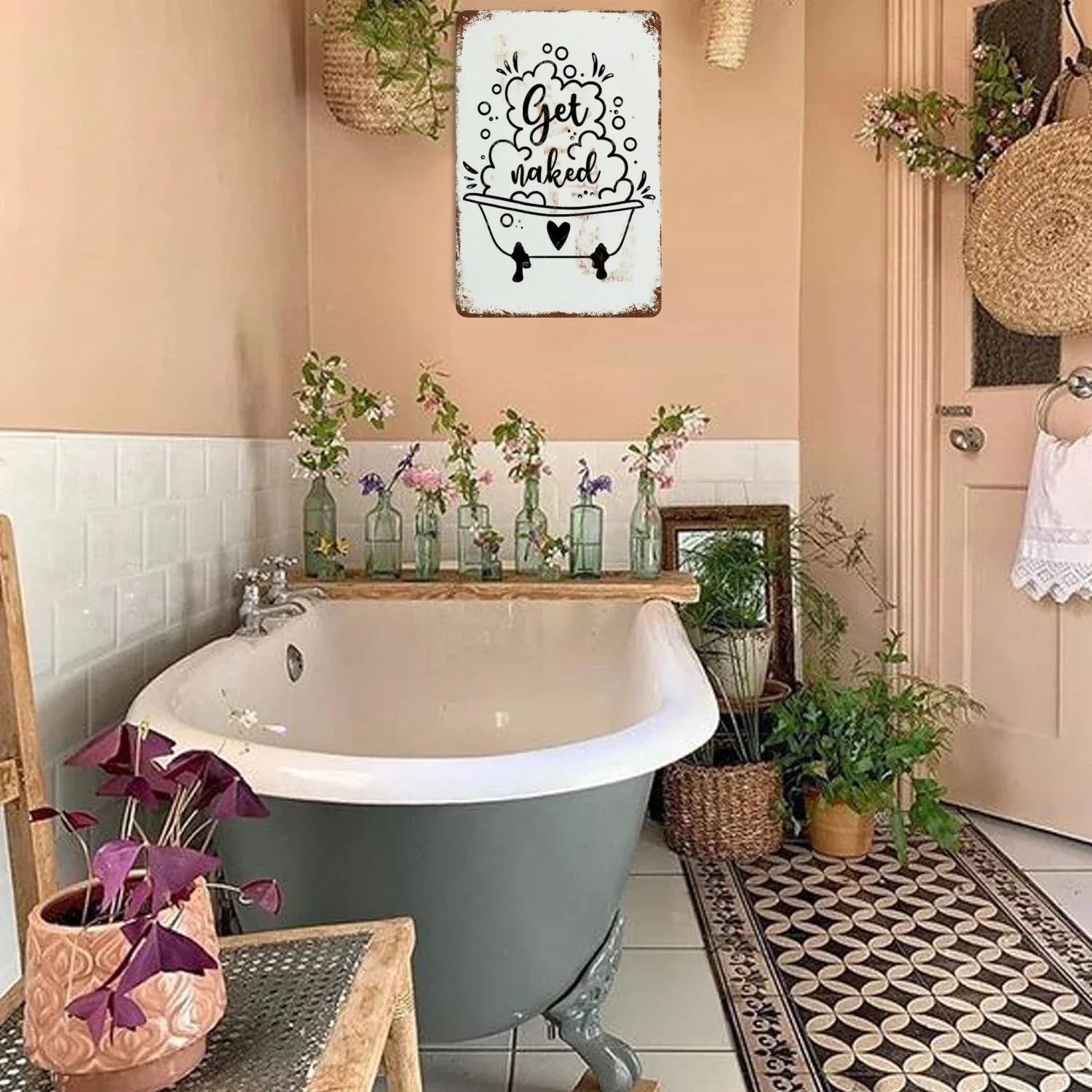 plaque en métal rétro décoration amusante pour toilettes - vue 10 sur 23