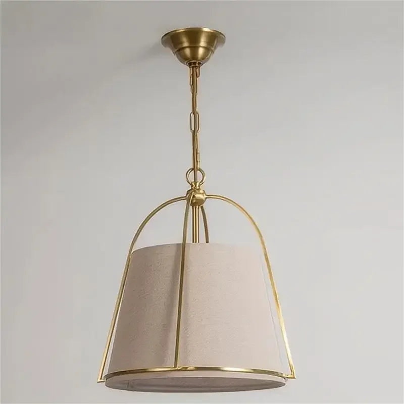 lustre vintage en tissu pour bar restaurant led - vue 6 sur 7