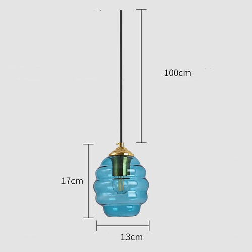suspension moderne en verre teinté pour décoration intérieure - vue 9 sur 24