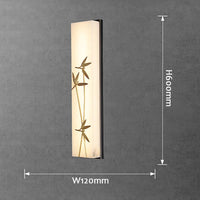 applique murale led en cuivre et marbre style bambou pour hôtel