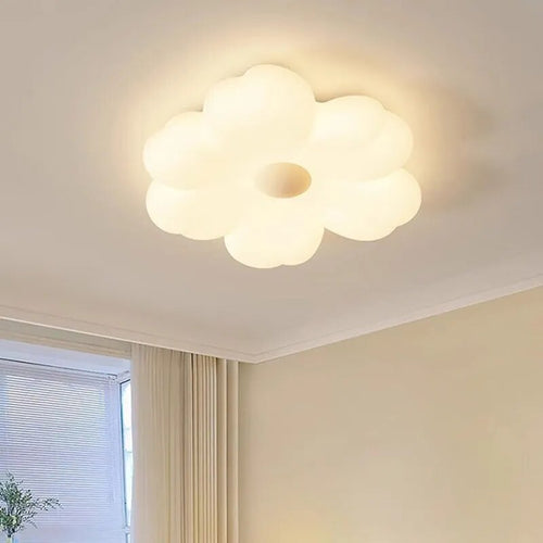 Plafonnier fleur moderne fer blanc nuages - vue 4 sur 7