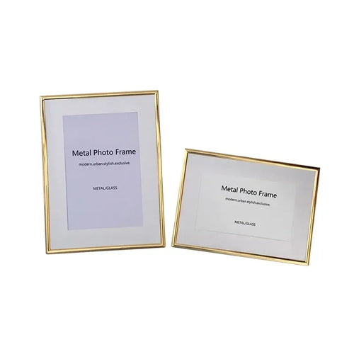 Elegant Minimalist Gold Metal Frame, Wall Mount, Tabletop Picture Frame, Slim Border, Home Decor, 12 Inch, A4 - vue 3 sur 5