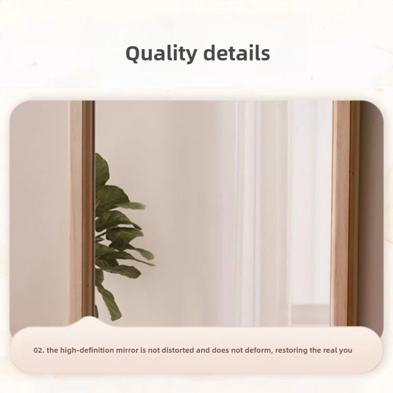miroir vintage en bois massif pour maquillage étanche et antirouille - vue 6 sur 15