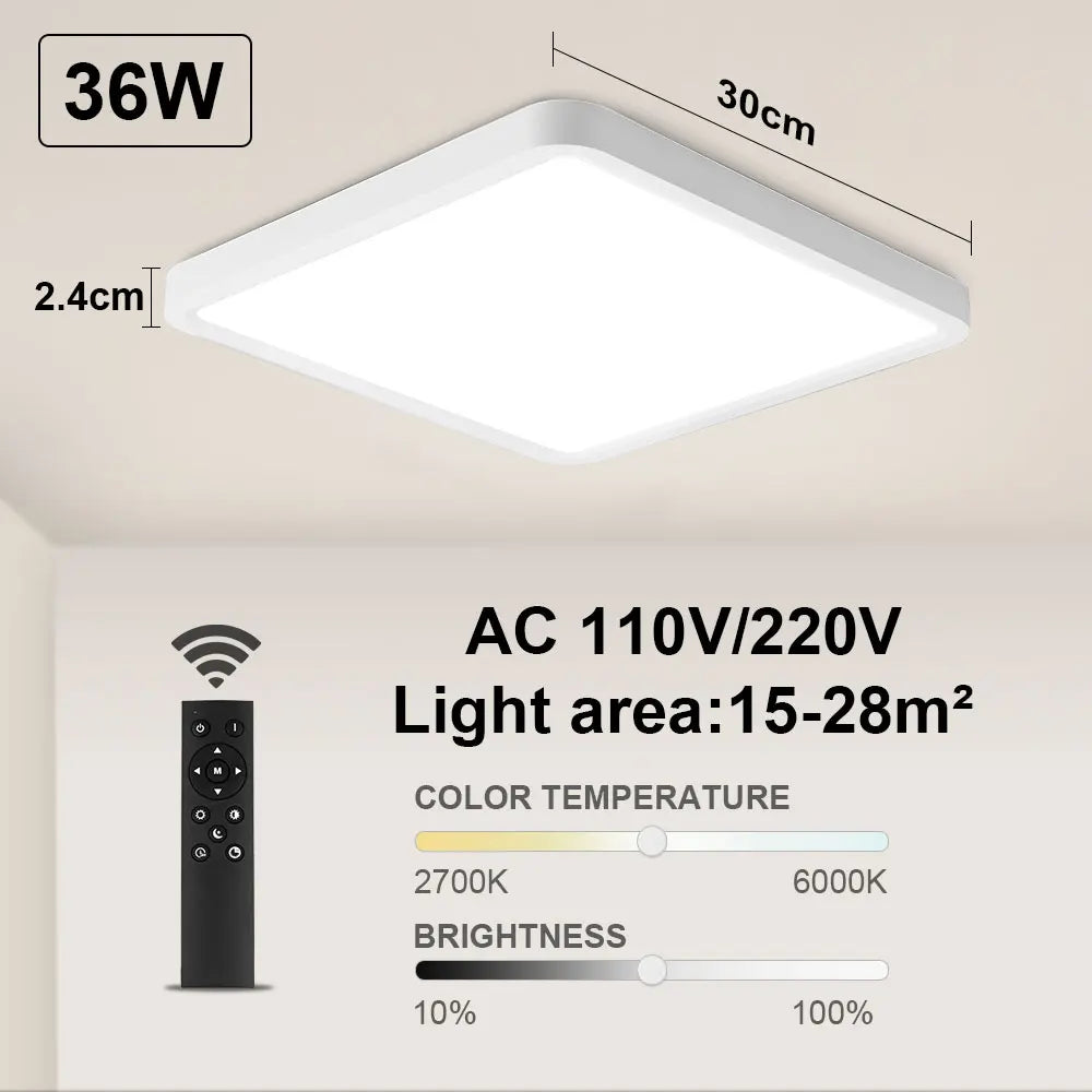 Tuya Smart LED plafonnier App commande vocale Alexa Google télécommande plafonniers carrés salon chambre éclairage - vue 14 sur 22