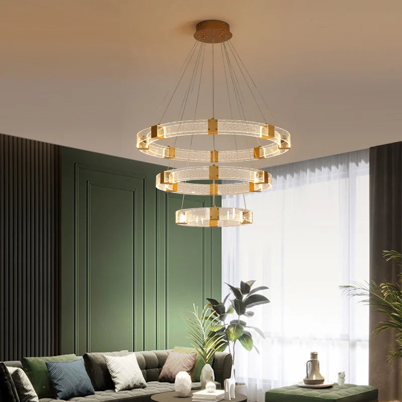lustre moderne en cristal design nordique pour décoration intérieure - vue 4 sur 10