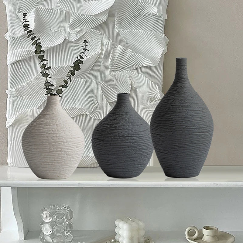 vase décoratif en céramique pot de fleurs nordique pour intérieur et bureau - vue 11 sur 10