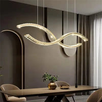 Modern minimalist crystal LED chandelier for home decor