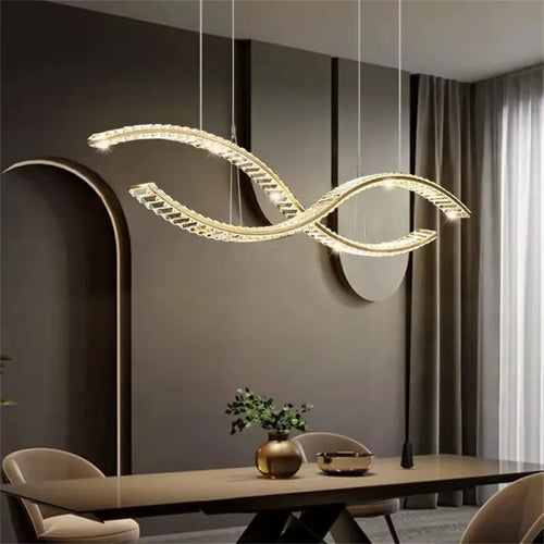 Modern minimalist crystal LED chandelier for home decor