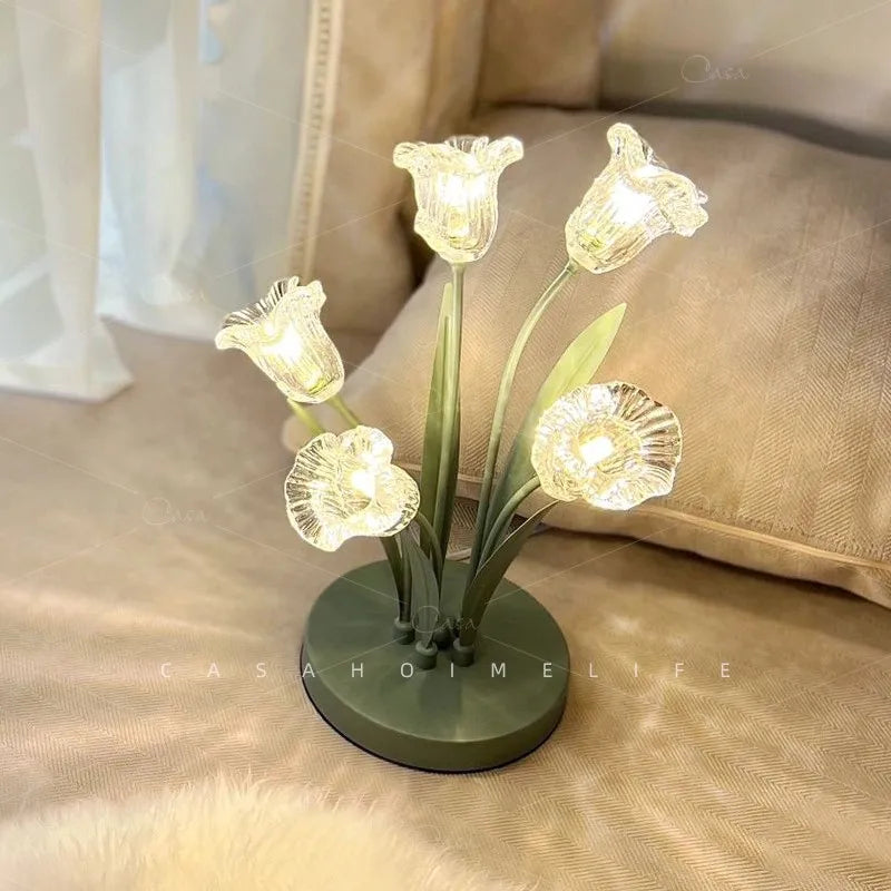 lampe de sol led en forme de fleur nordique décorative pour intérieur - vue 4 sur 7