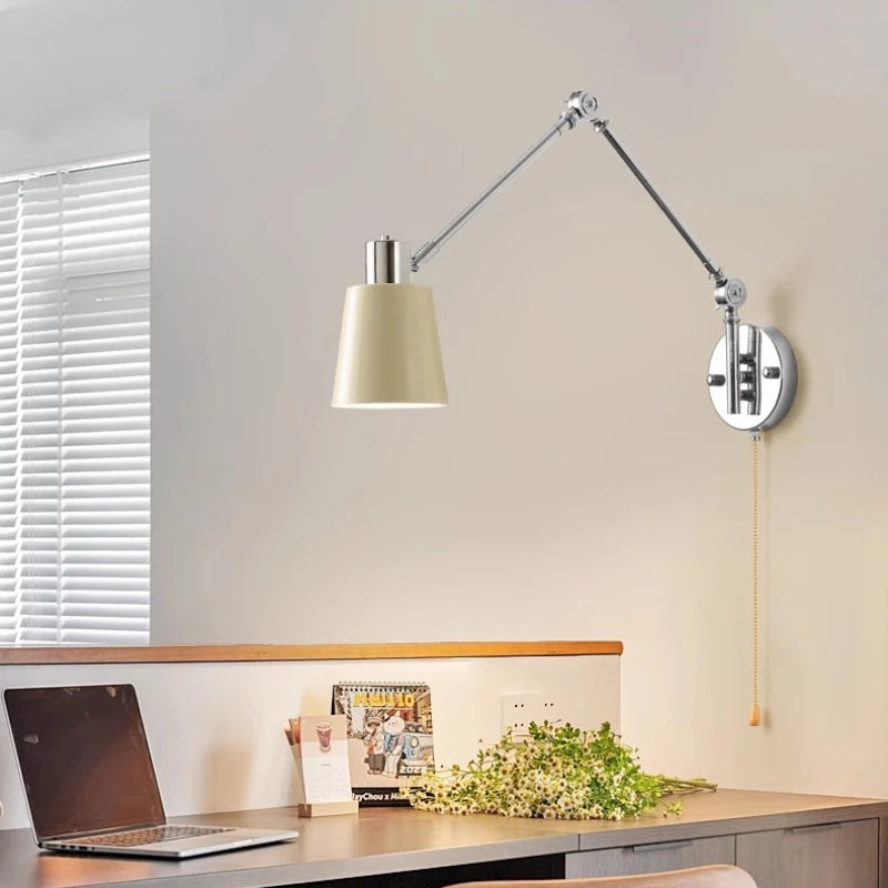 applique murale télescopique moderne bras basculant lampe rotative - vue 4 sur 11