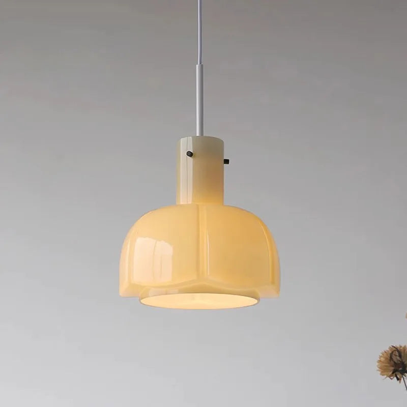 suspension en verre nordique avec motif de bourgeon de fleur - vue 3 sur 14