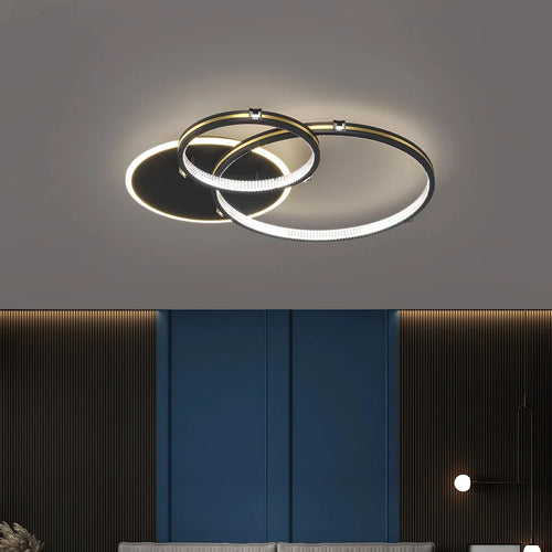Modern minimalist gold LED ceiling light for indoor and outdoor use - vue 3 sur 10