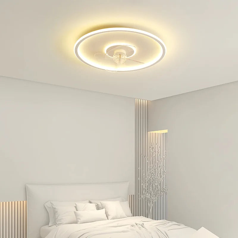 ventilateur de plafond intelligent avec télécommande et éclairage LED - vue 5 sur 11
