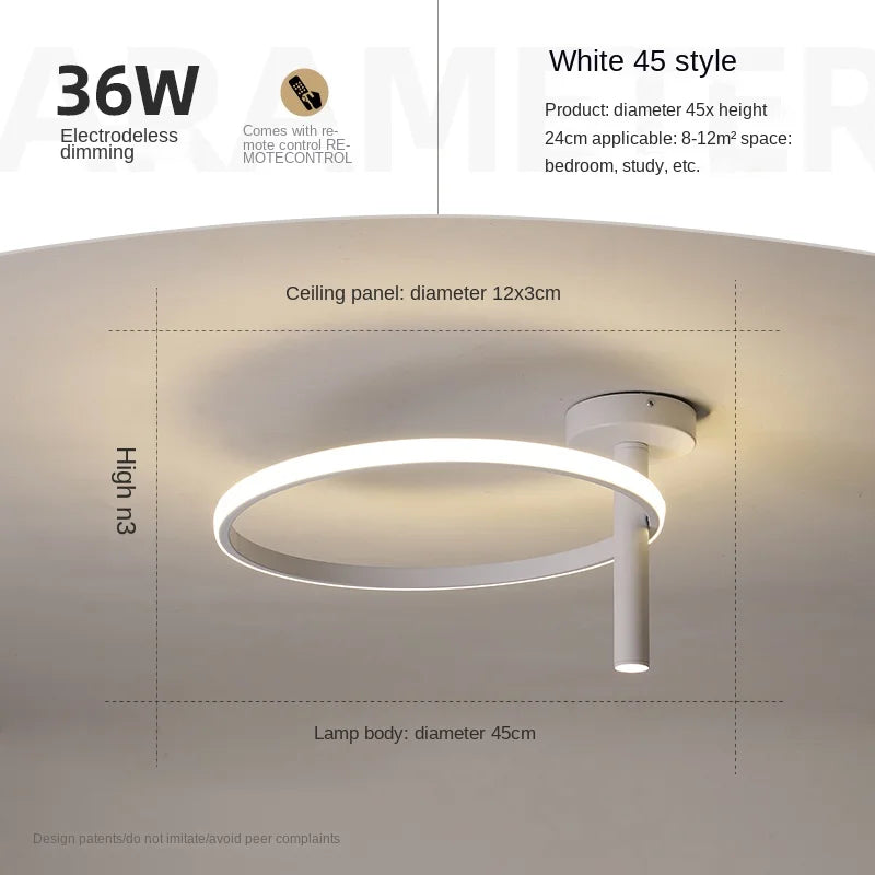 Modern minimalist LED ring ceiling light for home décor - vue 11 sur 24