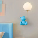 applique murale ours avec interrupteur à tirer pour enfants