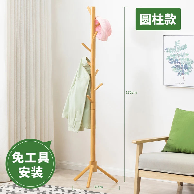 porte-vêtements suspendu en bois pour rangement pratique