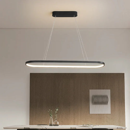 Minimalist Nordic oval chandelier for interior decoration - vue 6 sur 14