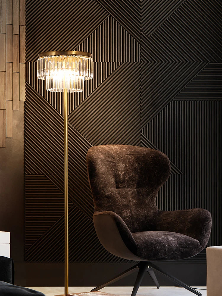 lampe de bureau en cristal de cuivre design moderne luxe - vue 4 sur 9