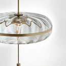 suspension luxe design post-moderne en verre ondulé pour intérieur loft