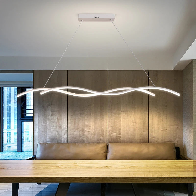 Modern minimalist dining room LED chandelier, living room, study room, bedroom, bar, interior decoration lighting chandelier - vue 3 sur 11