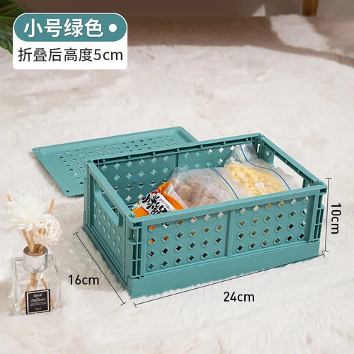 Collapsible Desktop Storage Box, Student Cosmetics Basket, Simplicity, Household, Dormitory, Stationery, Sundry, Small - vue 11 sur 18