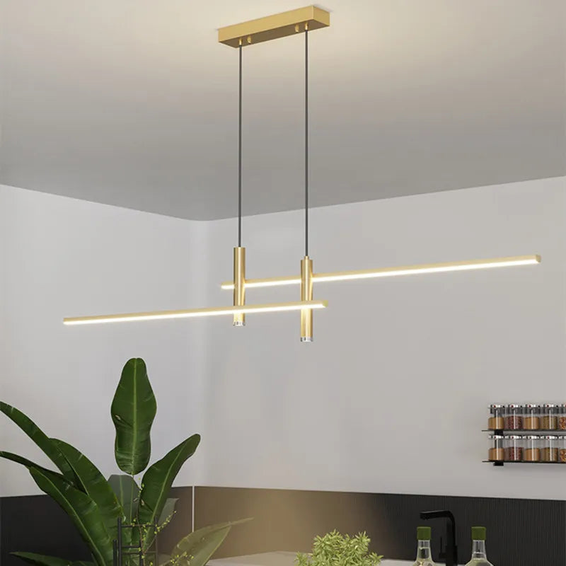 lustre led moderne pour île de cuisine et salon - vue 5 sur 10