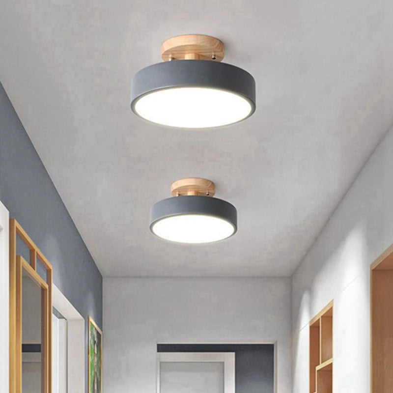 2X plafonniers moderne LED nordique bois Luminaire intérieur Luminaire cuisine salon chambre salle de bain gris - vue 3 sur 3