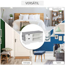 HOMCOM bench shoe rack with seat and 2 drawers 80.5x30.5x43.5 cm white and gray
