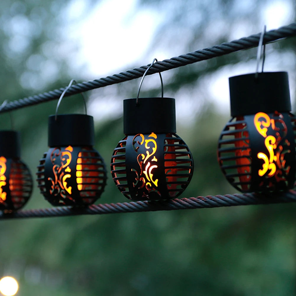 Lampe solaire étanche flamme vacillante jardin - vue 3 sur 7