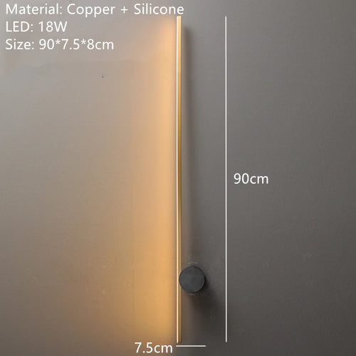 Minimalist copper LED wall light for decorative ambience - vue 9 sur 14