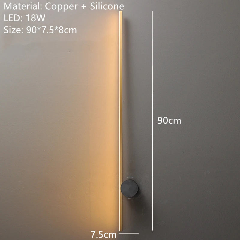 Minimalist copper LED wall light for decorative ambience - vue 8 sur 14