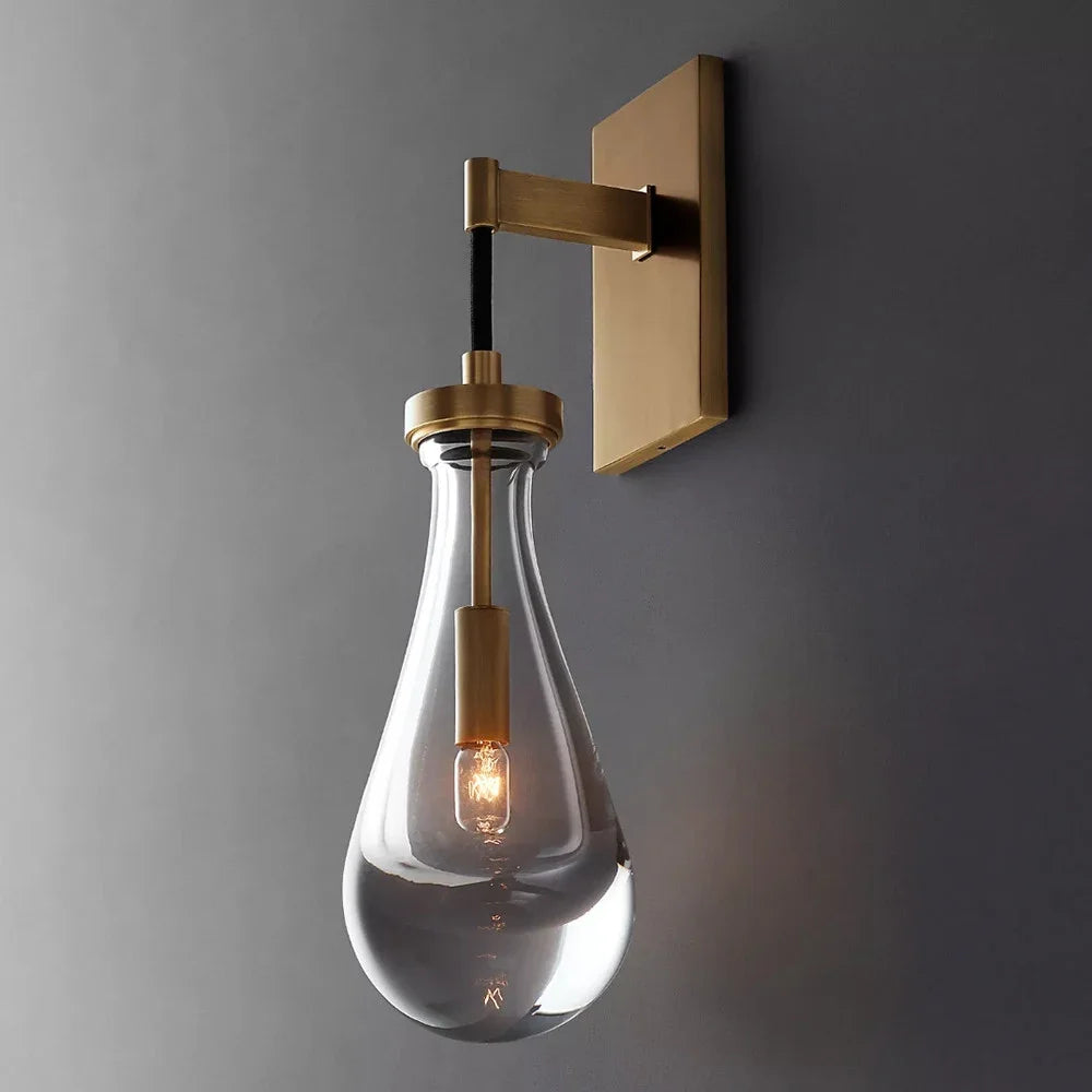 Style rétro luxe goutte d'eau applique éclairage intérieur LED moderne noir corde applique décoration de la maison salon chambre - vue 3 sur 6