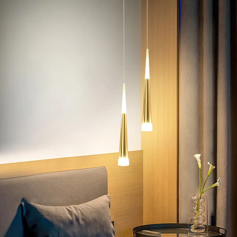 Thrisdar 7W cône Long Tube suspension LED lumière chambre chevet lampes suspendues boutique Bar café salle à manger cuisine suspension