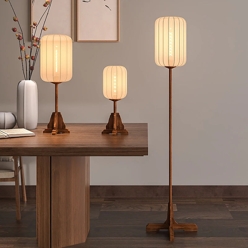 lampadaire classique en bois pour décoration intérieure moderne - vue 3 sur 9