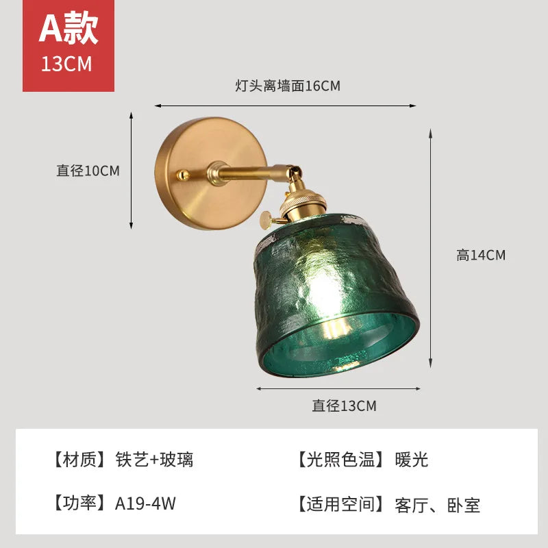 Vintage glass wall light for interior decoration