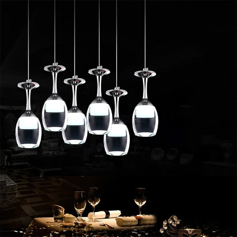 suspension modernes en verre de vin pour bar café - vue 5 sur 16