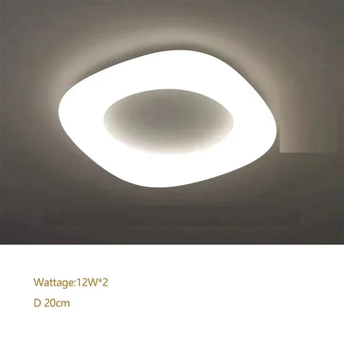 Modern minimalist acrylic eye protection pendant light, living room, bedroom, circular LED indoor lighting - vue 19 sur 18