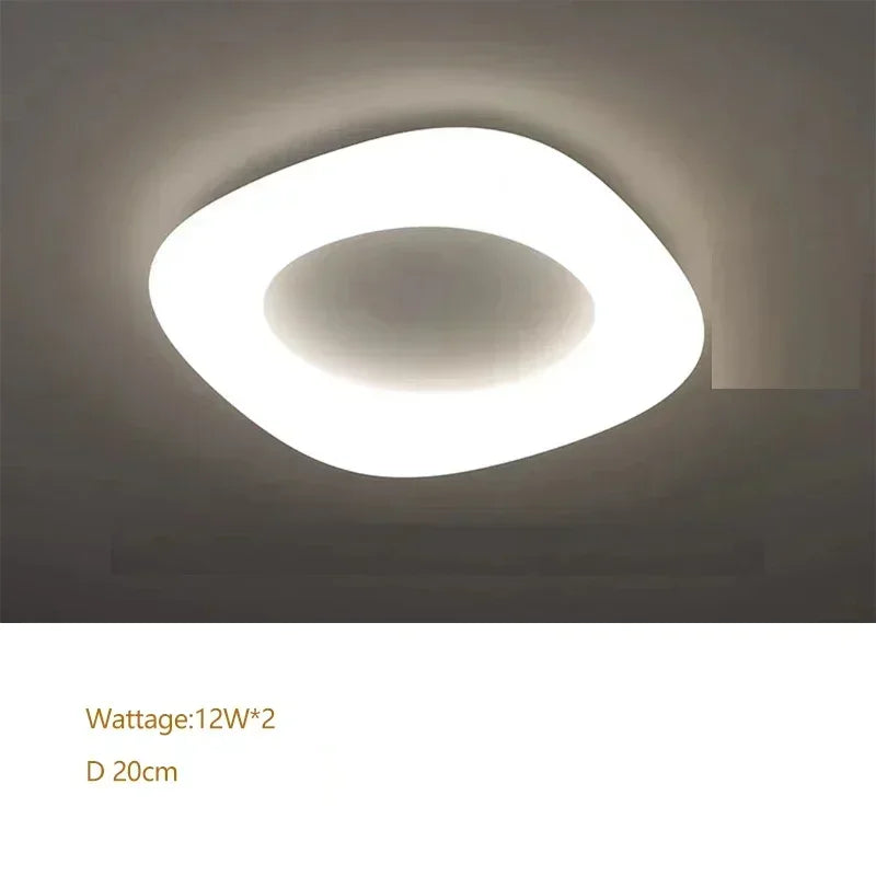 Modern minimalist acrylic eye protection pendant light, living room, bedroom, circular LED indoor lighting - vue 18 sur 18