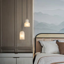 Small Spanish natural marble pendant light modern minimalist LED hand-held marble lamp for restaurant and dining room