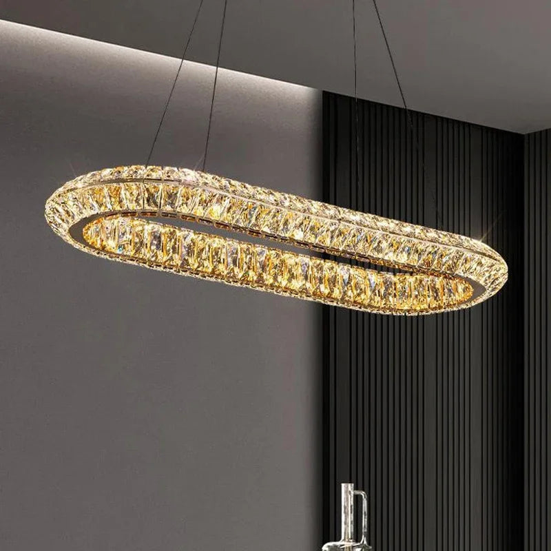 lustre de luxe en cristal led pour hôtel et bar - vue 5 sur 16