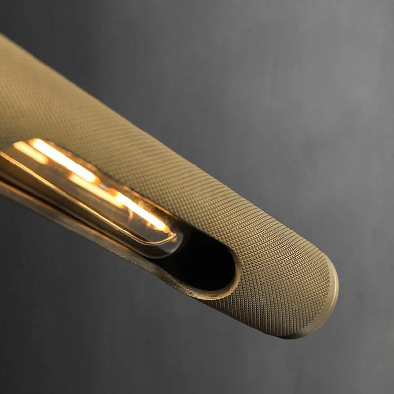 modern minimalist led wall light in brushed brass - vue 5 sur 17