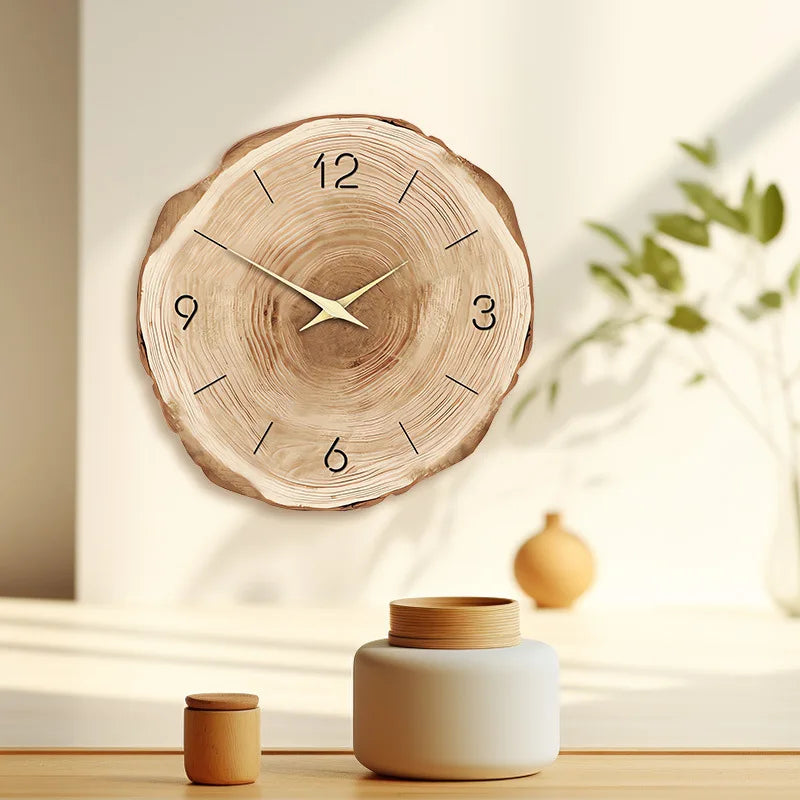 horloge murale moderne en faux bois pour décoration intérieure - vue 4 sur 5
