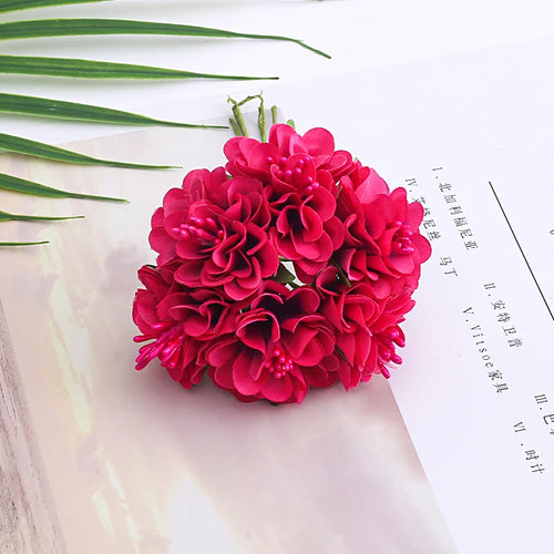 bouquet de mini fleurs d'hortensia artificielles pour décoration et bricolage - vue 13 sur 15