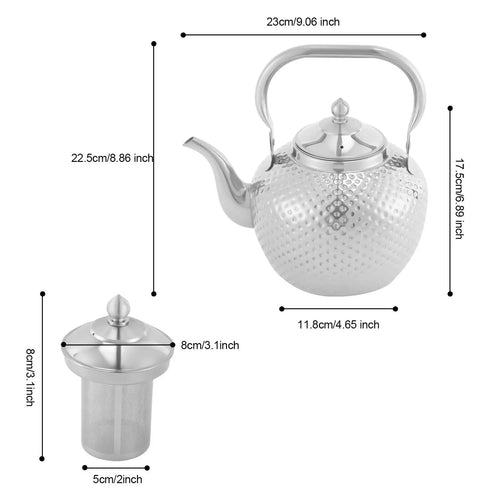 Théière 2l acier inoxydable filtre intégré induction
