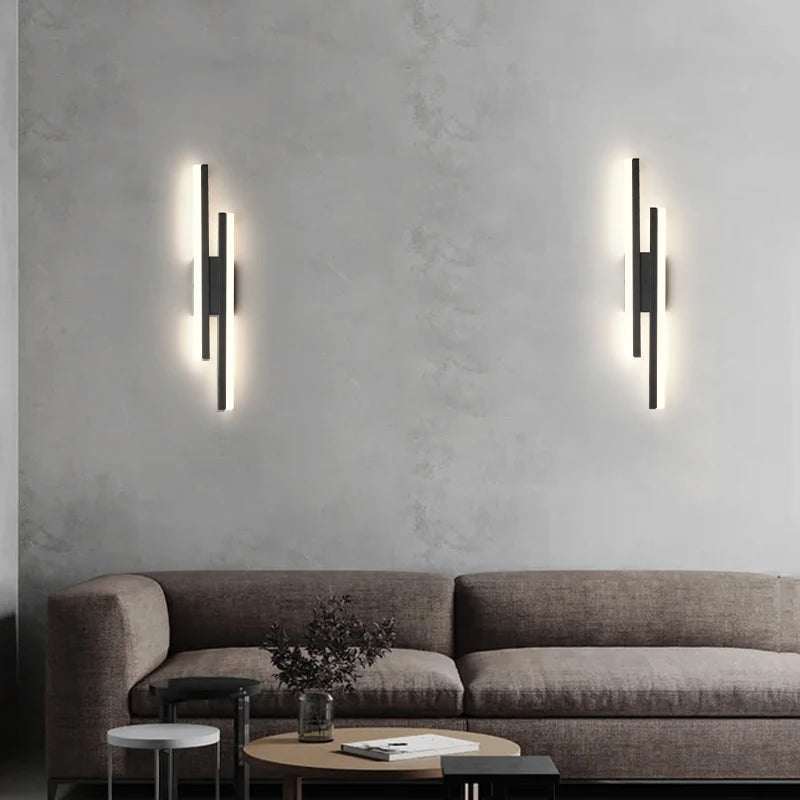 Applique murale à longue bande de luxe lampes créatives pour chambre à coucher lampe de chevet Design Simple moderne nordique salon TV applique murale