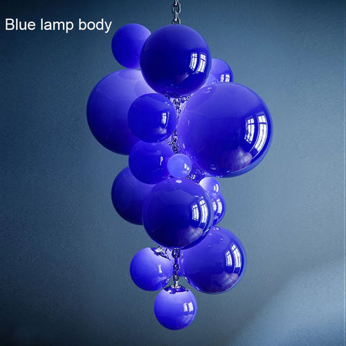 suspension en verre design italien style raisin lumineux - vue 11 sur 11